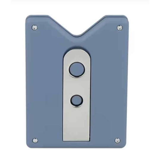 Caseti szivar fúró- és tartó egyben, nemesacél pengével-matt szürkéskék és króm