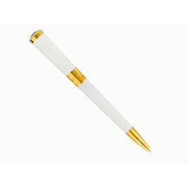 S.T. Dupont Liberté White lakkozott fehér színű Ballpoint toll - Arany bevonatú