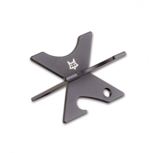 Fox márkájú rozsdamentes acél szivartartó 1 szál szivarnak - Sörnyitóval - fekete