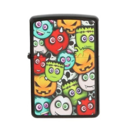 Angel Benzines öngyújtó fekete színű - Halloween stílúsú mintákkal