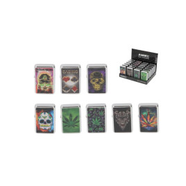 Angel benzines öngyújtó 3D mintával króm színű - egész tálca