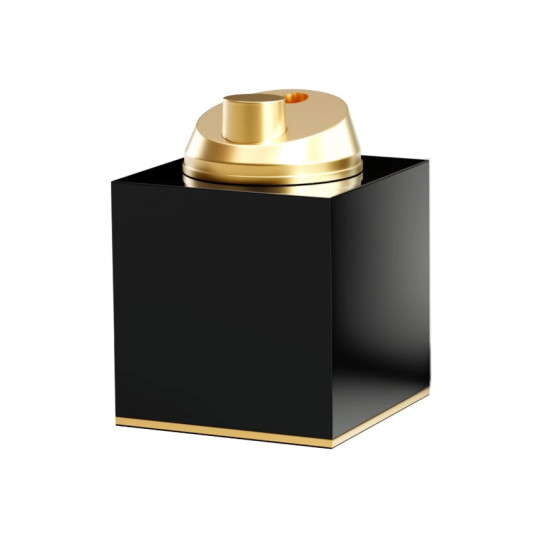 Adorini luxus asztali szivaröngyújtó – magasfényű fekete lakkozott fa, arany színű részletekkel, egylángos jet láng