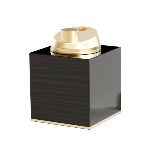 Adorini luxus asztali szivaröngyújtó – magasfényű ébenfa hatású lakkozott fa, arany színű részletekkel, egylángos jet láng