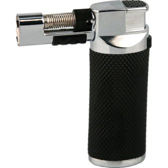 Cool asztali szivargyújtó jet lánggal, fekete-ezüst, 10 cm