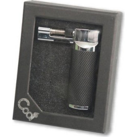 Cool asztali szivargyújtó jet lánggal, fekete-ezüst, 10 cm