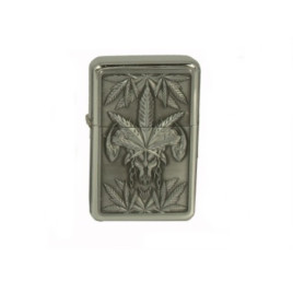 Angel Fém Benzin Öngyújtó – 3D kenderlevél mintás - 4