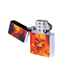 Benzines öngyújtó lángoló koponyamintával- 245420-3