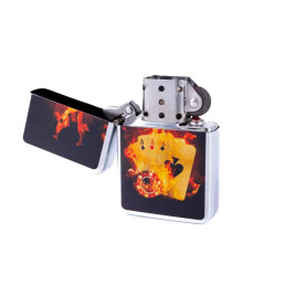 Benzines öngyújtó króm színű, kártyaparty- 245420-16