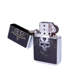 Benzines öngyújtó króm színű, nem klasszikus koponya- 245420-11