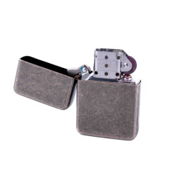 Benzines öngyújtó szürke színű, antikolt fémhatással