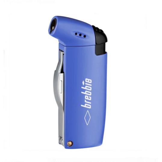 Brebbia pipagyújtó gömb alakú lánggal és beépített pipakellékekkel - kék