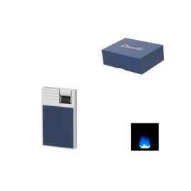 Caseti Flat Flame szúrólángos szivaröngyújtó - mély kék és króm színű