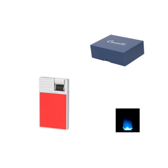 Caseti Flat Flame szúrólángos szivaröngyújtó - króm és piros színű