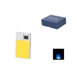 Caseti Flat Flame szúrólángos szivaröngyújtó - króm és sárga színű