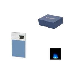 Caseti Flat Flame szúrólángos szivaröngyújtó - króm és szürkéskék színű