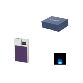 Caseti Flat Flame szúrólángos szivaröngyújtó - króm és lila színű