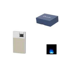 Caseti Flat Flame szúrólángos szivaröngyújtó - króm és szürke-bézs színű