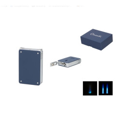 Caseti Dupla Jet láng + Soft Jetflame szivaröngyújtó, 8 mm szivarfúróval – Sötétkék matt / Króm