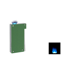 Caseti Flat Flame szúrólángos gyémánt mintás szivaröngyújtó - zöld és króm színű