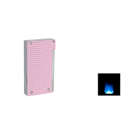 Caseti Flat Flame szúrólángos gyémánt mintás szivaröngyújtó - rózsaszín és króm színű