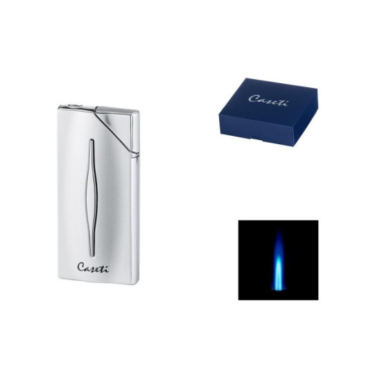 Caseti szivar öngyújtó ezüst és króm színben, 1-es Jet lánggal
