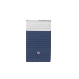 Caseti széles szúrólángos szivar öngyújtó - Matt sötétkék és ezüst színű