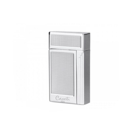 Caseti Soleil Caree, króm színű mintás szivar öngyújtó szúrólánggal