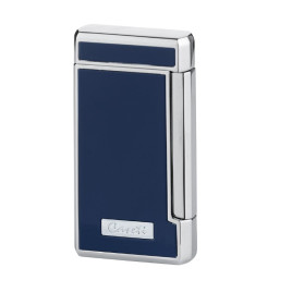 Caseti szivar öngyújtó matt kék és króm színben, 2-es Jet lánggal