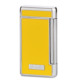Caseti szivar öngyújtó citromsárga és króm színű, 2-es Jet lánggal