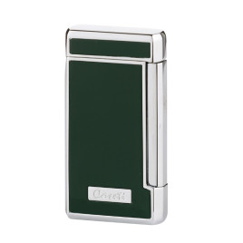 Caseti szivar öngyújtó sötétzöld és króm színben, 2-es Jet lánggal