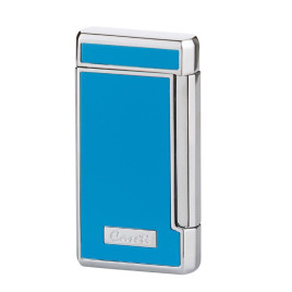 Caseti szivar öngyújtó türkizkék és króm színű, 2-es Jet lánggal