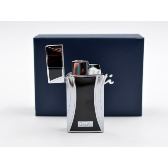 Caseti Jet szivaröngyújtó - króm, kihajtható szivarvágóval