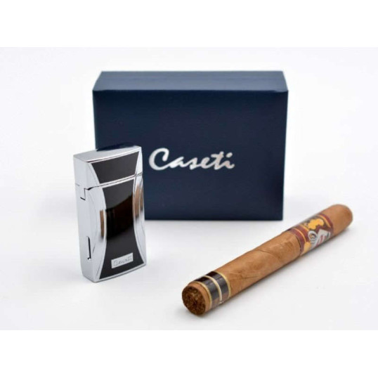 Caseti Jet szivaröngyújtó - króm, kihajtható szivarvágóval