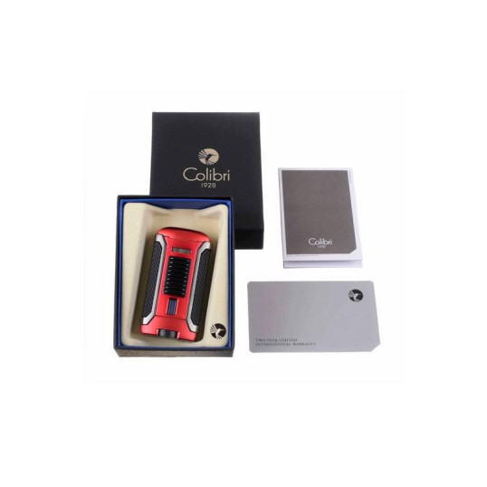Colibri Apex Matte Red, egyes Jet lánggal égő szivar öngyújtó Pachmayr mintával - matt piros