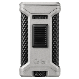 Colibri Ascari Charcoal & Black hármas szúrólángos szivaröngyújtó beépített szivarfúróval