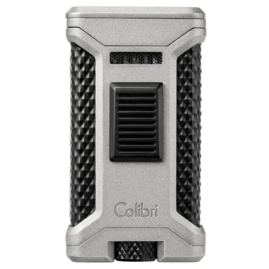 Colibri Ascari Charcoal, hármas szúrólángos szivar öngyújtó beépített fúróval - króm és fekete