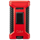 Colibri Ascari Red & Black hármas szúrólángos szivaröngyújtó beépített szivarfúróval - Colibri Ascari