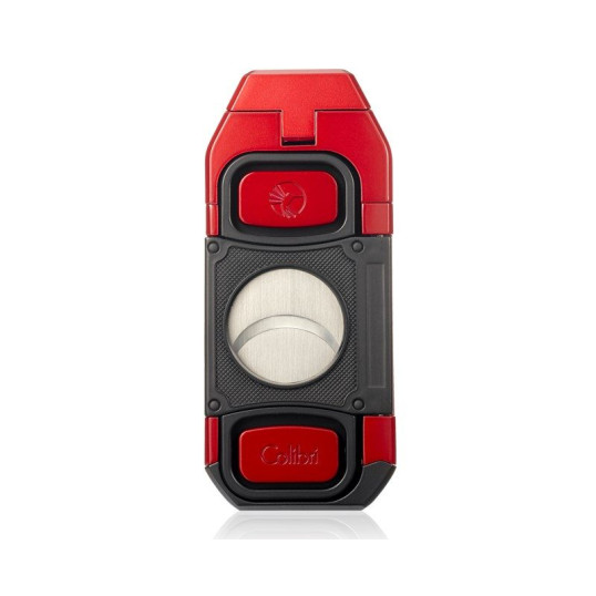 Colibri Boss III Jet Red Black szivar gyújtó 3-as szúrólánggal és kihajtható dupla pengés szivarvágóval - fekete/vörös