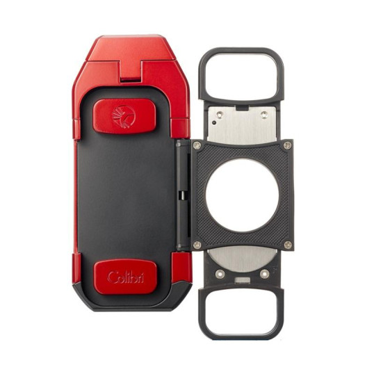 Colibri Boss 3 Jet Blue, szivar gyújtó 3-as szúrólánggal és kihajtható dupla pengés szivarvágóval - sötétkék