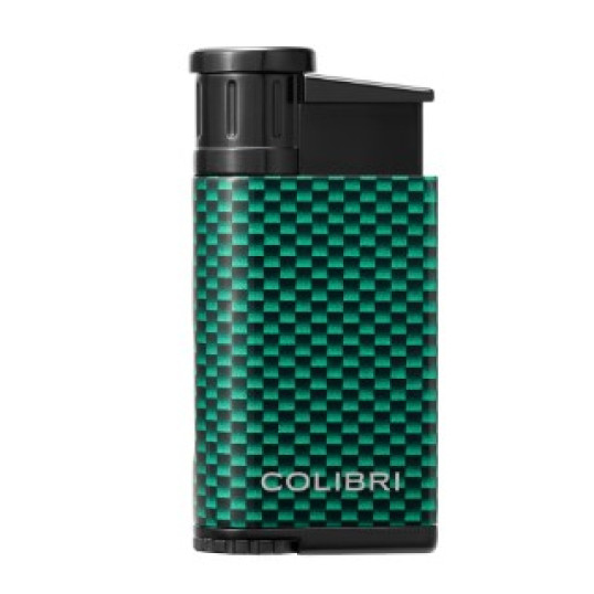 Colibri Evo CF zöld szivaröngyújtó – ferde jet lánggal, karbon mintával