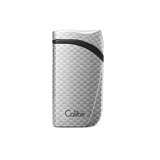 Colibri Falcon Carbon Fiber Silver különleges kialakítású szúró lángos szivar öngyújtó - ezüst - Colibri Falcon