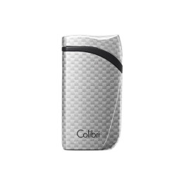 Colibri Falcon Carbon Fiber Silver különleges kialakítású szúró lángos szivar öngyújtó - ezüst