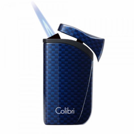 Colibri Falcon Carbon Fiber Blue különleges kialakítású szúró lángos szivar öngyújtó - kék