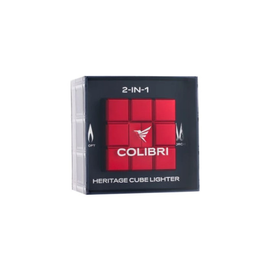 Colibri Heritage Cube asztali szivar öngyújtó – Piros - Colibri Cube