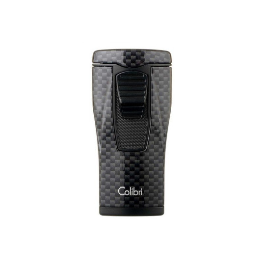 Colibri Monaco Carbon Fiber Black, hármas piramis formájú lánggal égő szúrólángos szivar öngyújtó - fekete