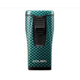 Colibri Monaco Green Carbon Fiber hármas piramis lángú szúrólángos szivar öngyújtó – zöld karbon mintás
