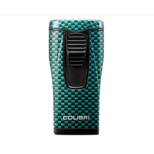 Colibri Monaco Green Carbon Fiber hármas piramis lángú szúrólángos szivar öngyújtó – zöld karbon mintás - Colibri Monaco