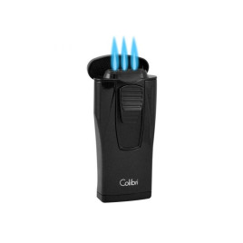 Colibri Monaco Metallic Black, hármas piramis formájú lánggal égő szúrólángos szivar öngyújtó - fekete
