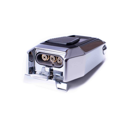 Colibri Quantum tripla szúrólángos szivar öngyújtó beépített ék vágóval - króm 