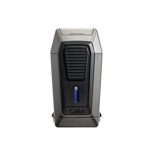 Colibri Quantum Gunmetal, tripla szúrólángos szivar öngyújtó beépített ék vágóval - sötétszürke - Colibri Quantum